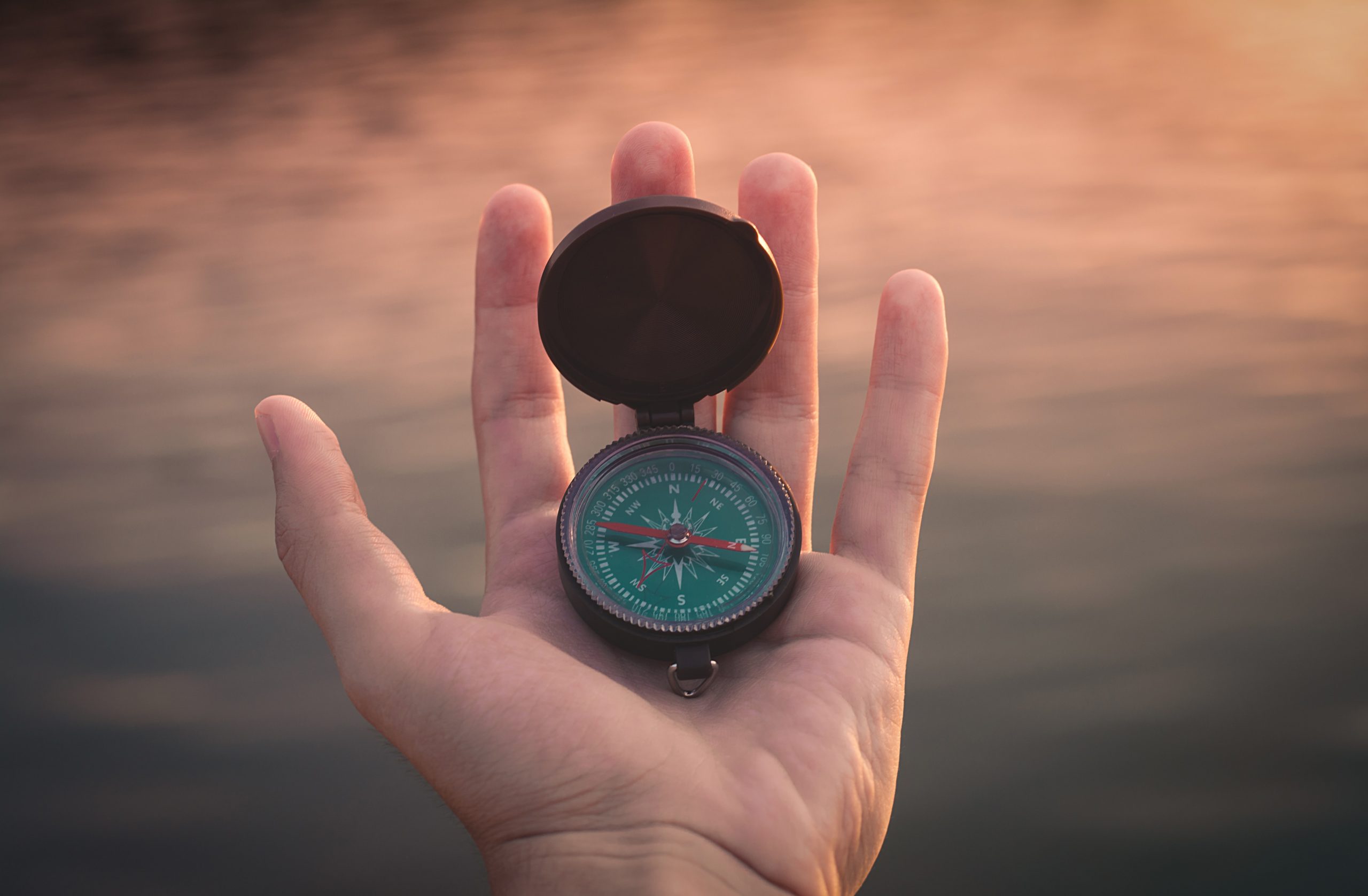 Man with SEO compass in hand